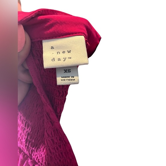 A New Day Women's Pink Sleeveless Ruffle Yoke Dress with Pockets Sz Extra Small - Picture 8 of 8